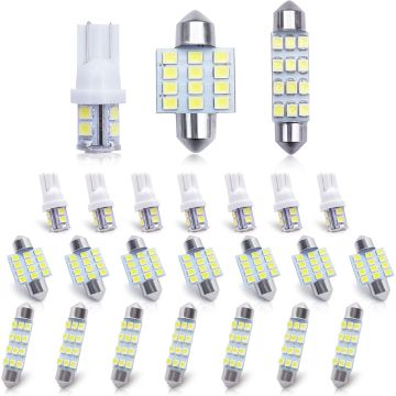 Set de 24 Luces LED para Auto, Interior, Placa, Maletero, Blanco