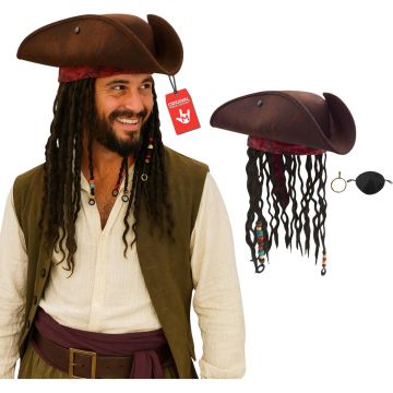 Nicky Bigs Novelties Disfraz de Pirata con Sombrero y Peluca