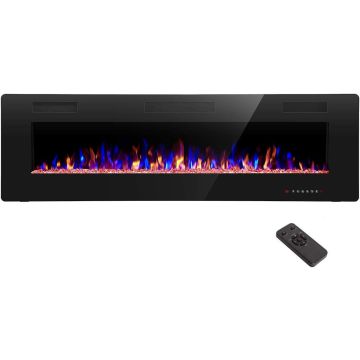 Chimenea Eléctrica R.W.FLAME 60" 1500W Control Remoto Temporizador Pantalla Táctil