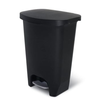 Glad Caneca de Basura Plástica 13 Galones con Pedal y Tapa Negro