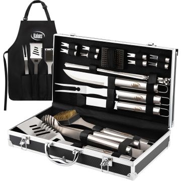 Kit de Parrilla Kaluns 21 Piezas, Acero Inoxidable con Estuche