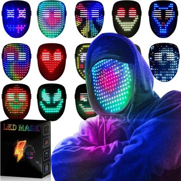 Máscara LED MEGOO con sensor de gestos, máscara facial brillante