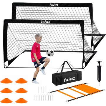 Arco de fútbol portátil pop-up 6x4 ft con accesorios