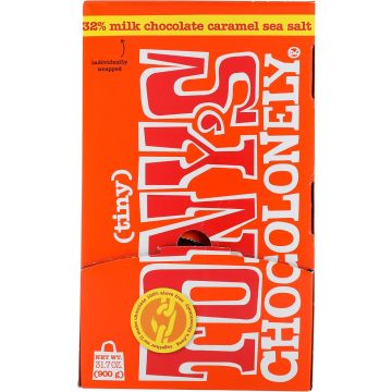 Tony's Chocolonely Chocolate con Leche Caramelo y Sal Marina Bites, 100 unidades
