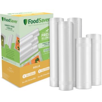 Bolsas al vacío FoodSaver multipack 5 rollos, 8 y 11 pulgadas