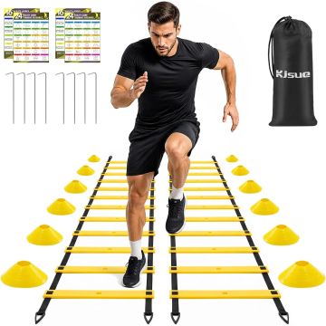 Set de 2 escaleras de agilidad ajustables 20ft con accesorios