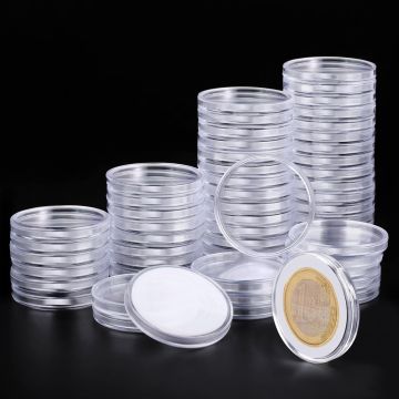 Capsulas plásticas transparentes para monedas 40mm 60 unidades