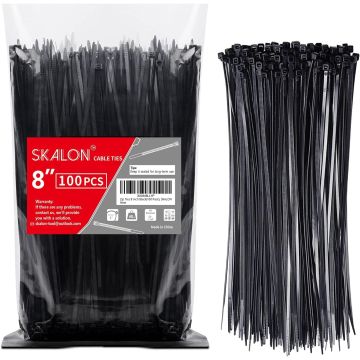 Bridas negras de nylon 8 pulgadas 100 unidades