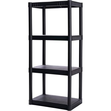 Estantería plástica 4 niveles 200 lb capacidad 48x23x14 pulg
