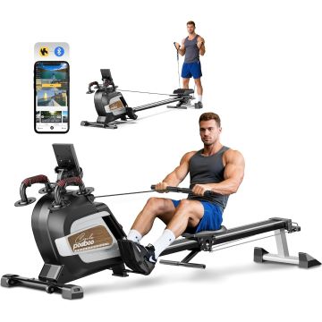Máquina de remo magnética plegable con asiento cómodo