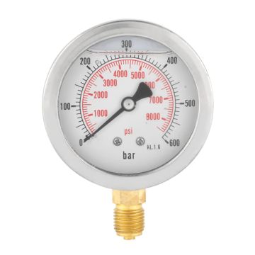 Manómetro Hidráulico Garosa 0-600 Bar 63mm Metal