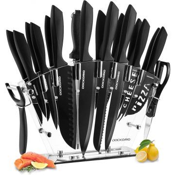 Set Cuchillos Cocina 19 Piezas Acero Inoxidable Base