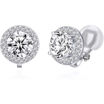 Aretes de Clip YOQUCOL con Cristal Zirconia Cúbica para Mujer
