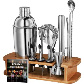Set de Coctelera de 17 Piezas de Acero Inoxidable - Kit de Bartender