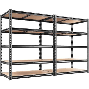 Estantería metálica ajustable 5 niveles 2 unidades 72x35.55x16 in