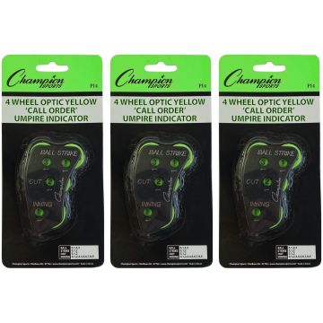 Champion Sports Indicador de Árbitro 4 Ruedas Amarillo 3 Unidades