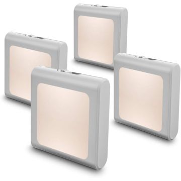 Luz Nocturna LED Dimmable MAZ-TEK con Sensor 4 Pack