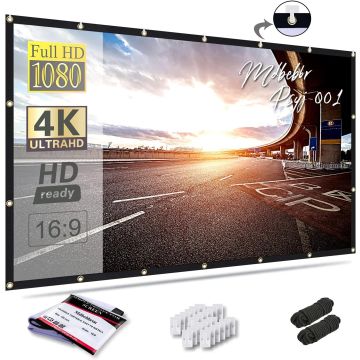 Pantalla Proyector 120 Pulgadas 16:9 Plegable Antiarrugas Portátil