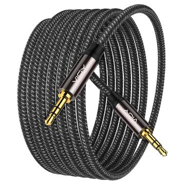 VIOY Cable Aux 3.5mm Macho a Macho 20 pies Trenzado Negro