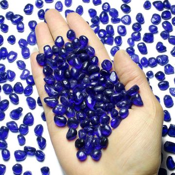 Piedras de Mar Azul Profundo 1 Lb Vidrio Decorativo