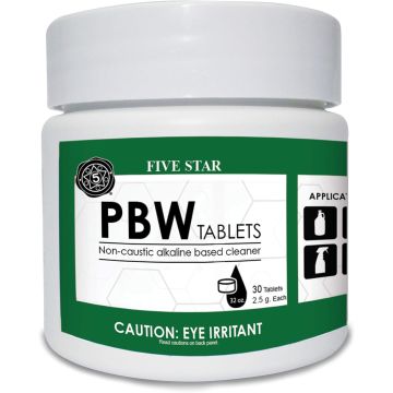 Five Star PBW Tablets 30 ct - Limpiador para Botellas y Barriles