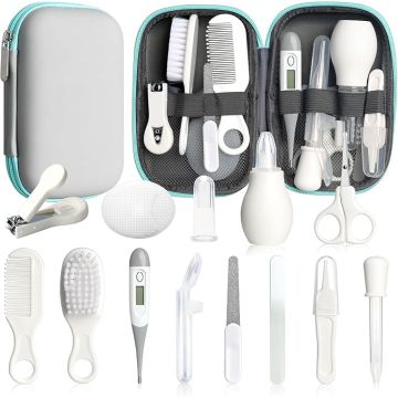 Set Cuidado Bebé 14 Piezas Gris Blanco