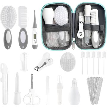 Set Cuidado Bebé 24 Piezas Gris Blanco