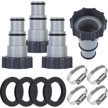 4 Adaptadores Tipo A para Manguera de Piscina con Abrazadera