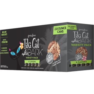 Tiki Cat After Dark Alimento Húmedo para Gatos, Pack Variado 12 Latas