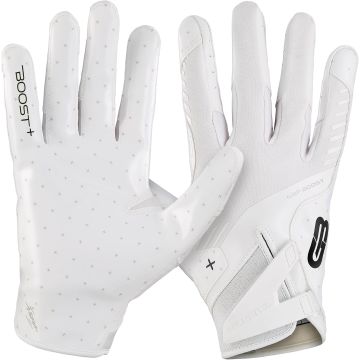 Guantes de fútbol Grip Boost Solid White talla Medium
