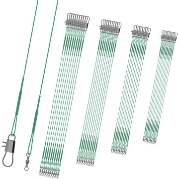 Fishing Leaders, Anti-bite Stainless Steel Wire Leaders Fishing Leaders Line with Swivels for Saltwater and Freshwater