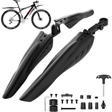 Cooryda Set Guardabarros Bicicleta Ajustable Delantero Trasero 24/26/27.5"