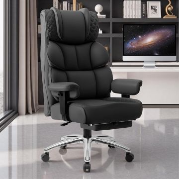 Silla De Oficina Ejecutiva Cuero Sintético Reclinable