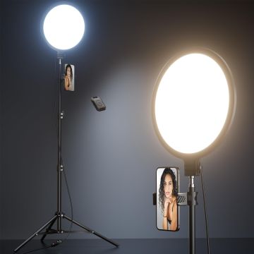 Ring Light 10.5" con Trípode 69" y Soporte de Teléfono