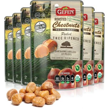 Gefen Castañas Orgánicas Peladas y Asadas, 3 oz (Pack de 6)