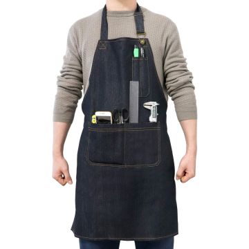 Delantal de trabajo resistente de denim con bolsillos