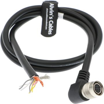 Cable auxiliar 12 Pin Hirose ángulo recto para cámaras Sony Basler