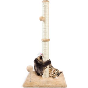 Poste Rascador para Gatos ANWA 32" con Juguetes, Sisal