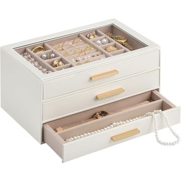 Joyero Organizador 3 Capas Beige