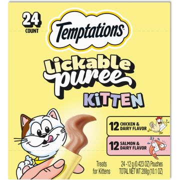 Temptations Puree Kitten Treats Lickable, Chicken and Salmon