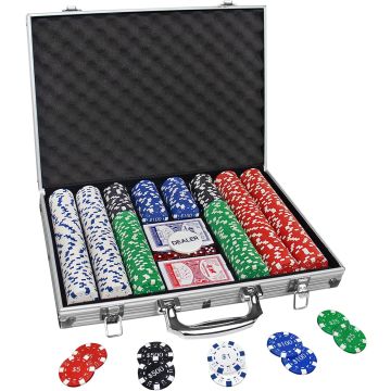 Comie Poker Chips with Numbers,500PCS Poker Chip Set with Aluminum Travel Case,11.5 Gram Poker Set for Texas Holdem Blackjack Gambling.