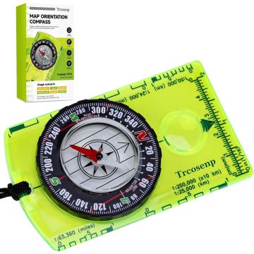 Brújula Orientación Impermeable Mini Portátil Supervivencia Exterior Naranja