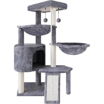 Árbol para Gatos 3 Niveles con Condo y Hamacas Gris
