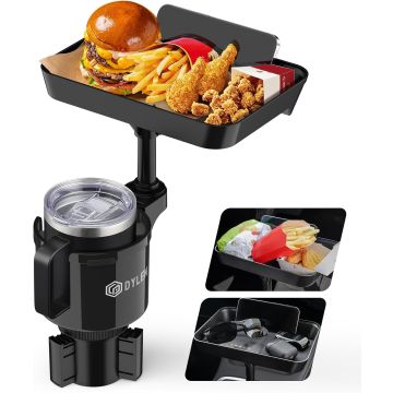 Soporte portavasos para auto, expandible, bandeja de comida