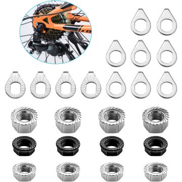 Kit de 24 tuercas y arandelas para ejes de bicicleta M8 M9.5 M10