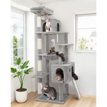 Árbol para Gatos Globlazer F70 Pro, 178 cm, Resistente, con Hamaca y Rascador