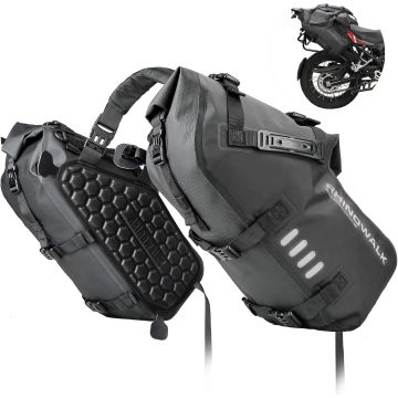 Alforjas impermeables para moto 28L Rhinowalk negras