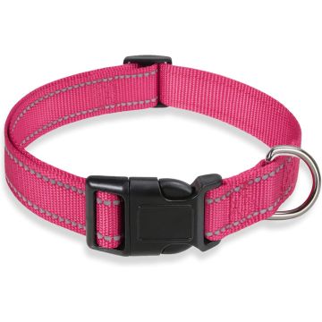 Collar Reflectante para Perro con Hebilla Ajustable, Talla S, Rosado