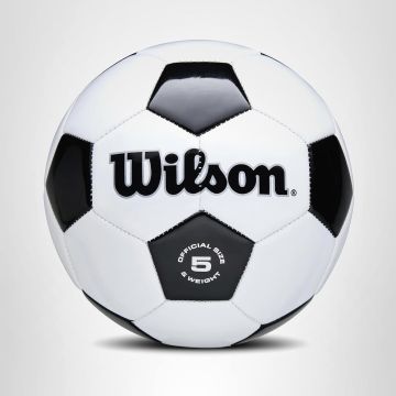 Balón de fútbol Wilson tradicional talla 5 negro y blanco
