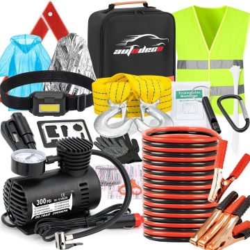 Kit de emergencia vial para automóvil con cables de puente